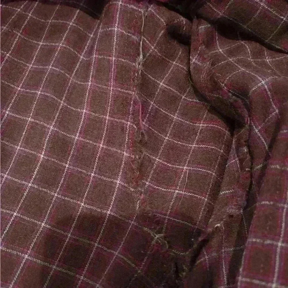 Vintage Maroon Pendleton plaid pattern button up wool medium - Picture 14 of 16